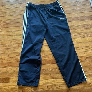 Adidas Navy Blue Track Pants with White Stripes